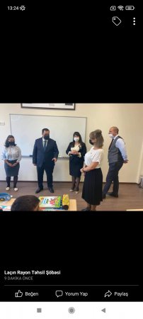 Laçın Rayon Təhsil Şöbəsinin müdiri Nicat Həsənov Xəzər rayonunun Mərdəkan qəsəbəsində Süleyman Rüstəm adına xarici dillər təmayüllü gimnaziyanın həyətində yerləşən rayonun 32 nömrəli tam orta məktəbində olub.