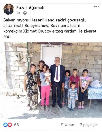Fəzail Ağamalı 2 kilo düyü və yağ göndərdi, reklam etdi – FOTO