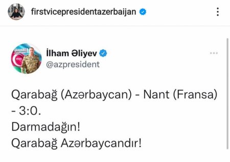 Mehriban Əliyeva “Qarabağ”la bağlı paylaşım etdi