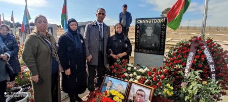 Bu gün II Fəxri Xiyabanda Laçın rayonu Bülövlük kənd sakini, şəhid Xosrovzadə İlkin Azay oğlunun şəhid olmasının ikinci il dönümü münasibətilə anım tədbiri keçirilib