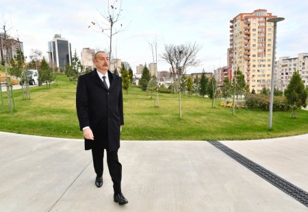 Prezident Mərkəzi Parkın ikinci hissəsinin açılışında- FOTOLAR