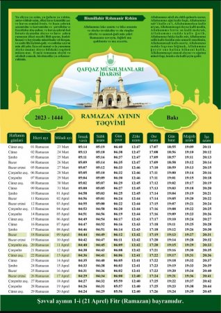 Azərbaycanda Ramazan ayı BAŞLADI