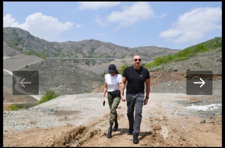 Prezident və xanımı Şuşa yolunda - FOTOLAR