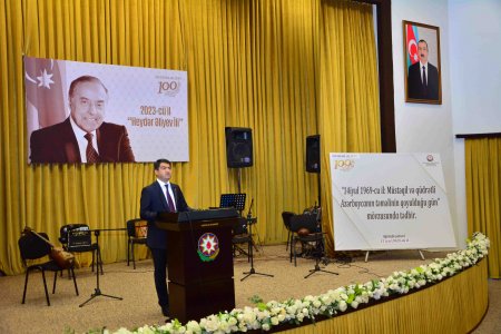 Ümummilli Lider Heydər Əliyevin 100 illik yubileyi münasibəti ilə "14 iyul 1969-cu il: Müstəqil və qüdrətli Azərbaycanın təməlinin qoyulduğu gün" mövzusunda Ağstafada tədbir keçirilib