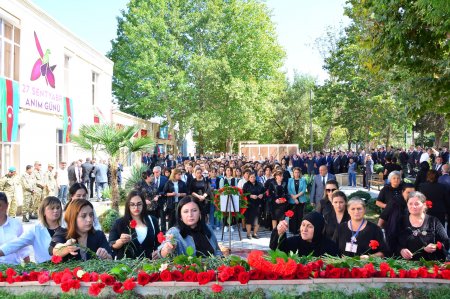 27 Sentyabr - Anım Günündə Ağstafa şəhərinin mərkəzində ucaldılmış “Şəhid” Memorial Abidə Kompleksində ümumrayon tədbiri təşkil olunub