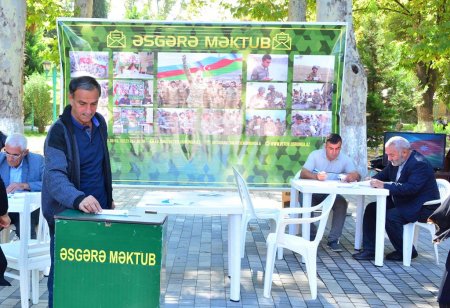 Azərbaycanın Dövlət Müstəqilliyinin Bərpası Günü münasibəti ilə Ağstafada “Əsgərə məktub” layihəsi çərçivəsində tədbir keçirilib