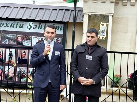  Kəlbəcərdən olan Şəhid Tağızadə Cahangir Qurban oğlunun xatirəsini əbədiləşdirmək məqsədilə inşa edilmiş bulaq kompleksinin və şəhidin foto-güşəsi əks edilmiş abidə kompleksinin açılışı olub