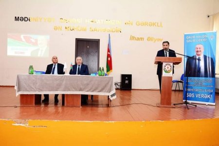 Prezident İlham Əliyevə İctimai Dəstək səhifəsi :Goranboy rayon Məcburi köçkün şəhərciyində seçicilərlə görüş keçirilib.