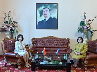 Sahibə Qafarova Belarus və efiopiyalı həmkarları ilə görüşdü - FOTO