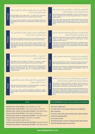 Ramazan təqvimi və gündəlik DUALARI