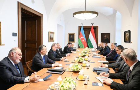 İlham Əliyevin Macarıstan lideri ilə geniş tərkibdə görüşü - FOTOLAR