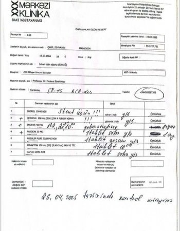 Mərkəzi Klinikada göndərişlə gələn II qrup əlildən ödəniş aldılar: Həkim‐kardioloq Firdovsi İbrahimov müayinədən imtina etdi? Mərkəzi Klinikada göndərişlə gələn II qrup əlildən ödəniş aldılar: Həkim‐kardioloq Firdovsi İbrahimov müayinədən imtina etdi?