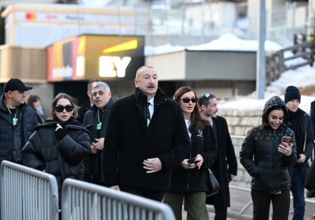 Prezident ailəsi ilə birlikdə Davosda - FOTOLAR