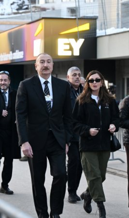 Prezident ailəsi ilə birlikdə Davosda - FOTOLAR