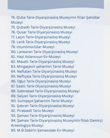 Mayın 18-i muzeylərə pulsuz gedə bilərsiniz