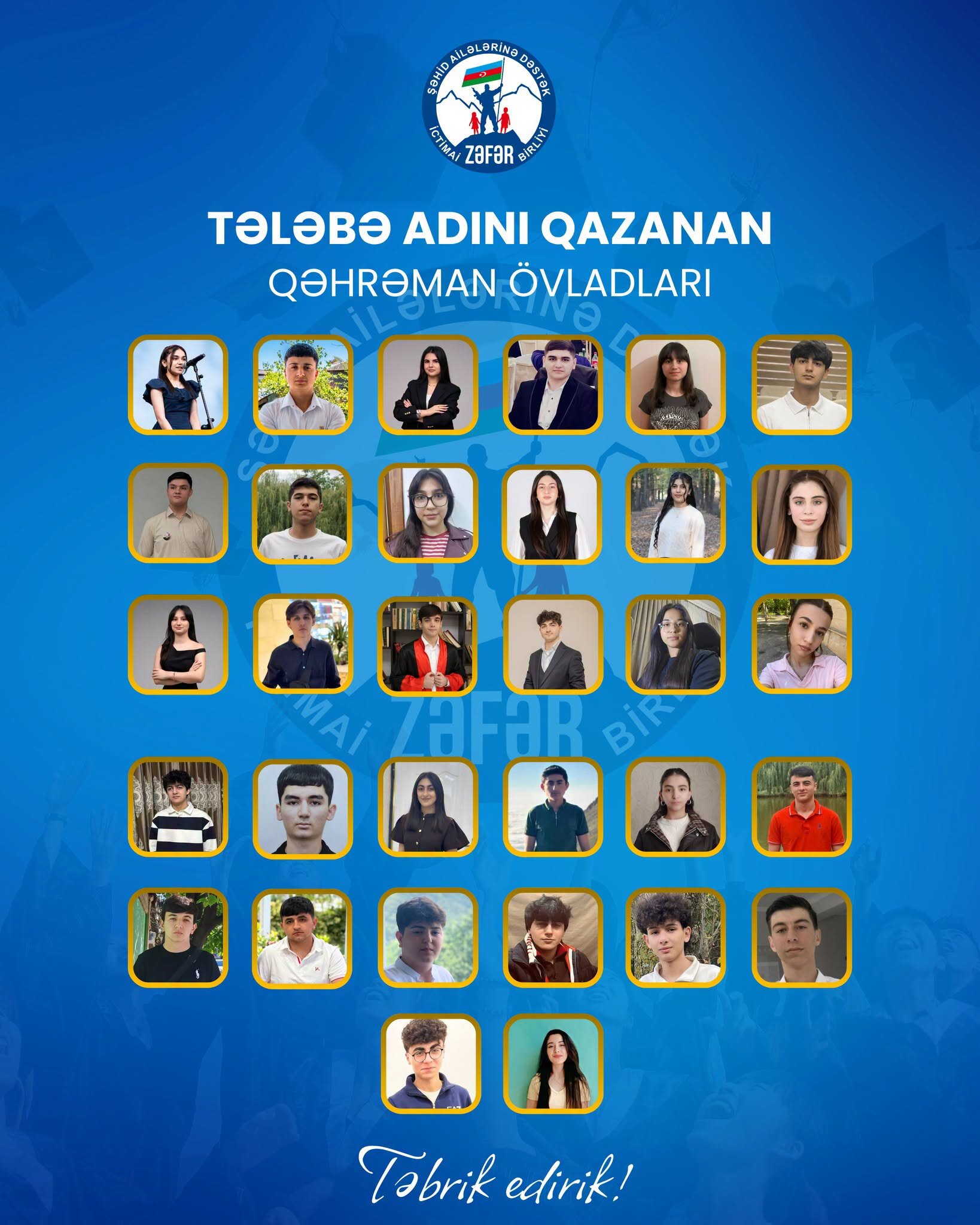 Tələbə adını qazanan şəhid övladlarının SİYAHISI